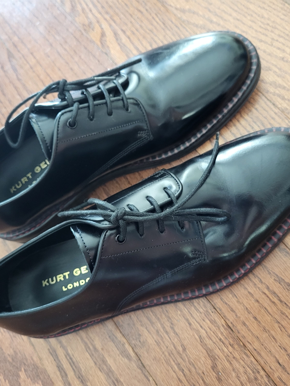 Kurt Geiger Black Leather Derby Shoes Size 8